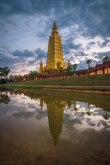Fototapeta premium Golden temple at sunset ,Thailand