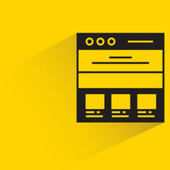 website layout with shadow on yellow background