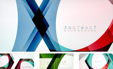 Abstract hexagons background. Set of minimal geometric wallpapers