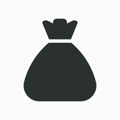 Money bag icon with empty space. Vector illustration. Sack pictogram.