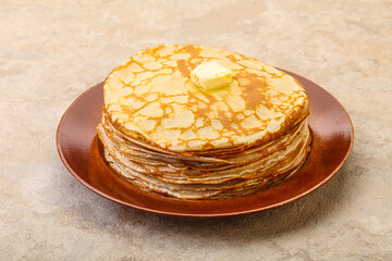 Stack of Russian traditonal pancakes