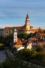 Obraz premium View of the town and castle of Czech Krumlov, Southern Bohemia, Czech Republic