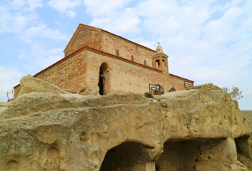 Medieval Church at the Top of Uplistsikhe Ancient Rock-hewn City Ruins, Located Near Gori Town of Eastern Georgia