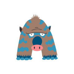 Monster alphabet symbol. Letter A of english alphabet shaped as monster. Children colorful cartoon funny fictional character isolated on white background