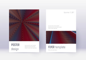 Minimalistic cover design template set. Red abstra