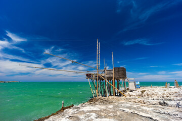 fishing towers near Vieste, NP Gargano, Foggia, Italy
