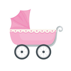 Fototapeta na wymiar pink baby cart