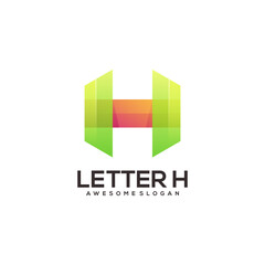 Letter h logo colorful abstract gradient vector design