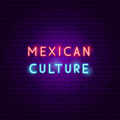 Fototapeta na wymiar Mexican Culture Neon Text