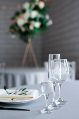 glass glasses on the table