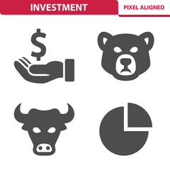 Investment, Investing, Stocks, Stock Market Icons