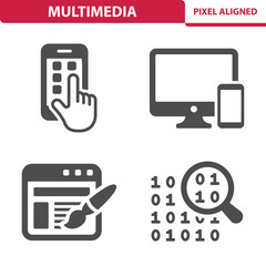 Multimedia, Technology Icons
