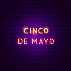 Fototapeta na wymiar Cinco de Mayo Neon Text