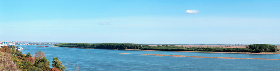 Panoramic view of Danube River at Galati, Romania