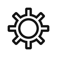 vector drawing image icon symbol settings gear icon black on white background