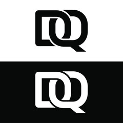 Creative, simple and elegant Initial letter DQ logo template in flat design monogram illustration