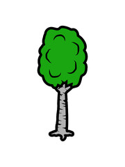 Comic Birke Bäumchen 