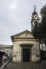 View of Piovego canal and Porte Contarine. Porte Contarine, inspired by model of Leonardo da Vinci,...