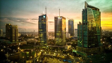 Fototapeta premium Skyscrapers at Night