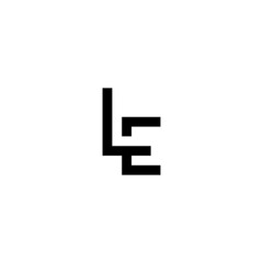 Monogram initials LE logo icon design template elements. square logo design