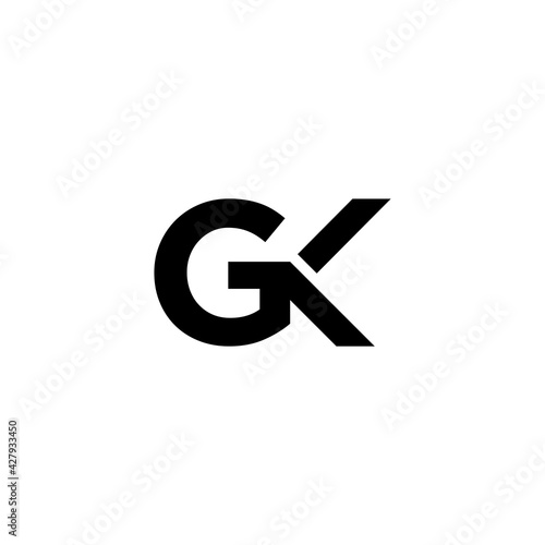 Monogram Initials Gk Logo Icon Design Template Elements Square Logo Design Wall Mural Dwi