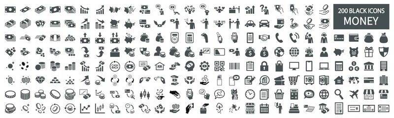 Fototapeta premium Money related icon set 200