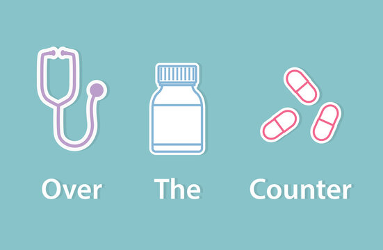 OTC Over The Counter Drugs - Vector Illustration