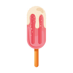 pink ice cream in stick