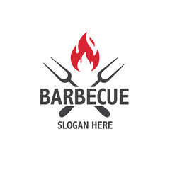 Barbecue logo inspiration. Food or grill design template. Vector illustration concept