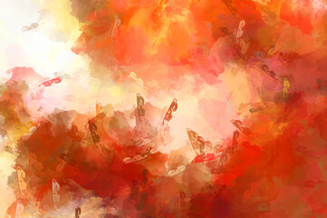 Artistic abstract background. Texture painted wallpaper. Creative illustration with strokes of paint. Brush pattern painting.