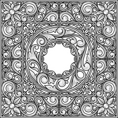 Black and white vintage ornate decorative card