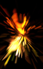 Light particle trails. Light explosion star with glowing particles and lines. Beautiful moving abstract rays background.