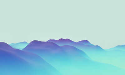 Obraz premium 3D rendering. Gradient blue topographic terrain.