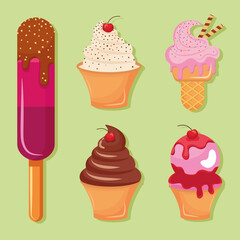 iced confectionery five icons
