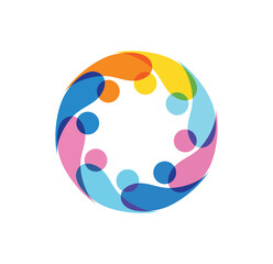 Simple Multicolor Rotation People Sign