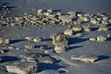 Eisschollen am Strand Nordsee