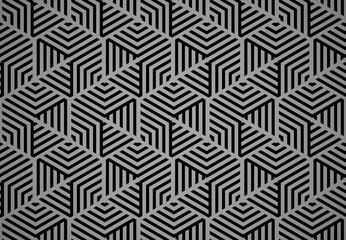 Abstract geometric pattern with stripes, lines. Seamless vector background. Black and gray ornament. Simple lattice graphic design