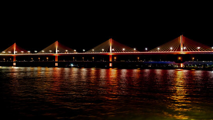 Fototapeta na wymiar Bridge over river Mandovi, Goa