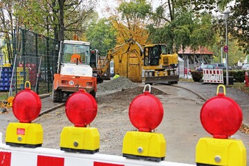 Absperrung an Baustelle