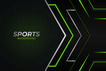 Futuristic Sports Background Dark and Green Glow in The Dark Modern Style