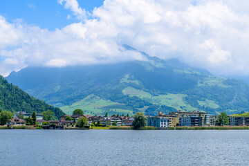 Waterview on Swiss village near Lucerne, Switzerland.