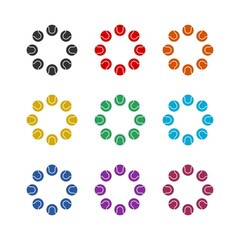 Tennis ball icon isolated on white background color set