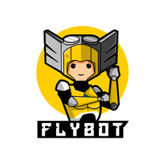 mascot female robot logo