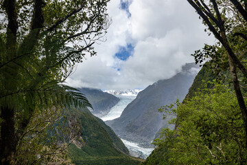 Scenic view of the Franz Joseph Glacier in New Zealand