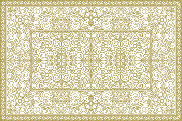 Decorative monochrome ornate retro design blank card