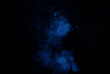Blue and pink steam on a black background.