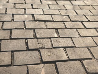 Wooden bricks with a pattern