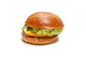 Hamburger isolated on a white background.