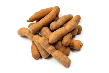Sweet tamarind isolated on white background.