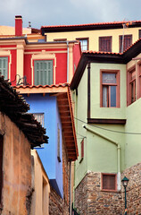 Fototapeta na wymiar Beautiful, colorful old houses at the old part (known as 